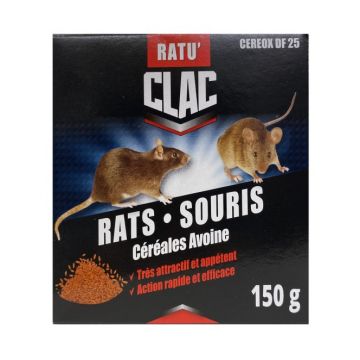 Raticide polyvalent Rats & Souris format grains (Avoine)