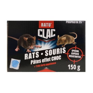 Raticide polyvalent Rats & Souris spécial espèces résistantes format pâte huilée